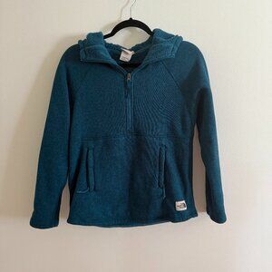 North Face Teal Quarter Zip Hoodie Size S
